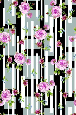 水彩花卉印花华亿平台图片