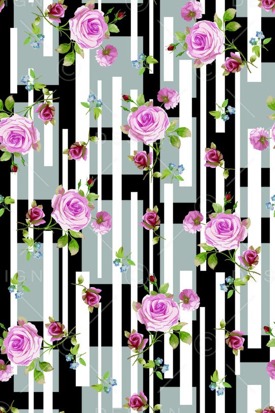 水彩花卉印花华亿平台图片