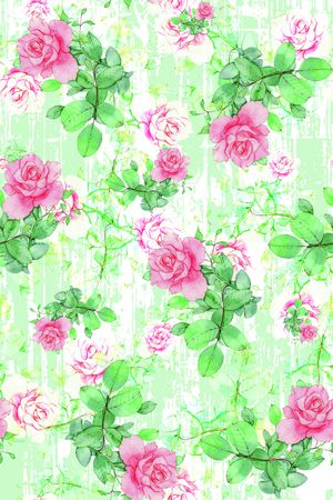 水彩花卉印花华亿平台图片