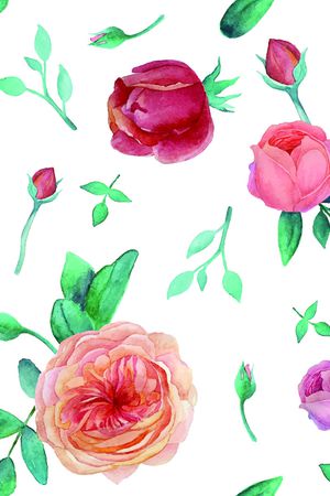 水彩花卉印花华亿平台图片