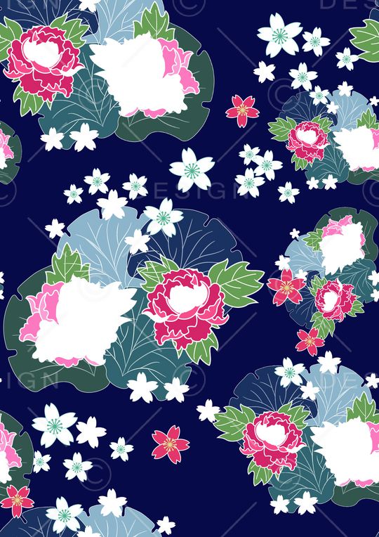 水彩花卉印花华亿平台图片