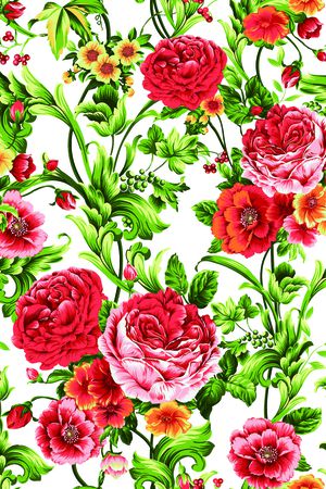 玫瑰花印花华亿平台图片