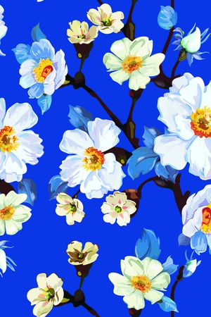 水彩花卉印花华亿平台图片