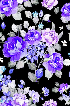 水彩花卉印花华亿平台图片