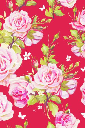 水彩花卉印花华亿平台图片