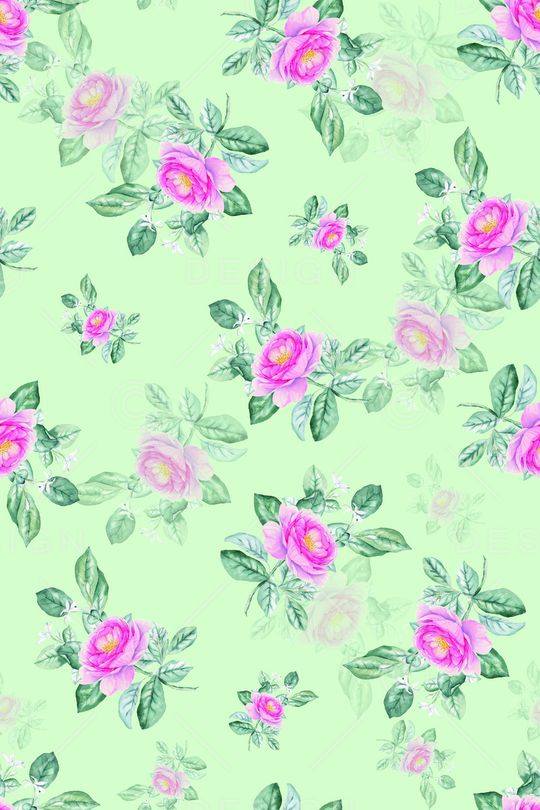 水彩花卉印花华亿平台图片