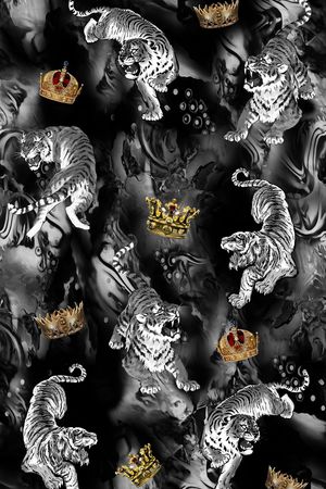 抽象花卉印花华亿平台图片