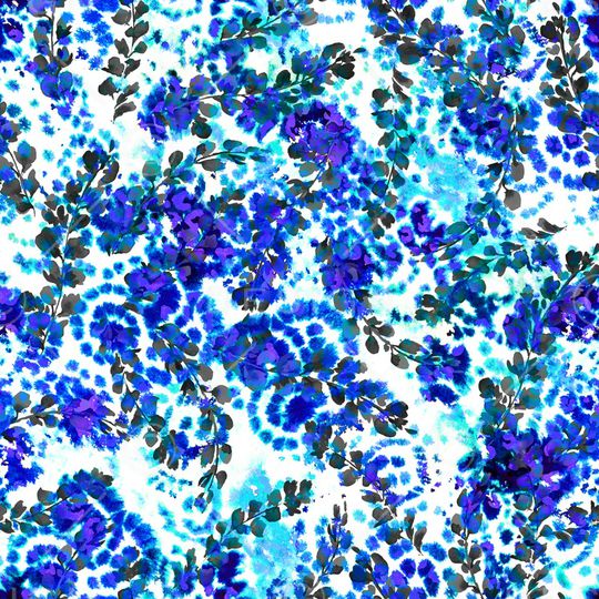 水彩花卉印花华亿平台图片