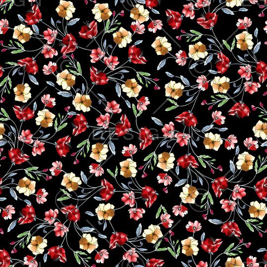 水彩花卉印花华亿平台图片