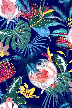 花鸟印花华亿平台图片