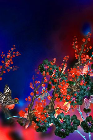 花卉印花华亿平台图片