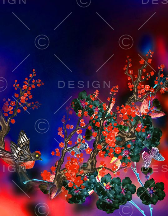 花卉印花华亿平台图片