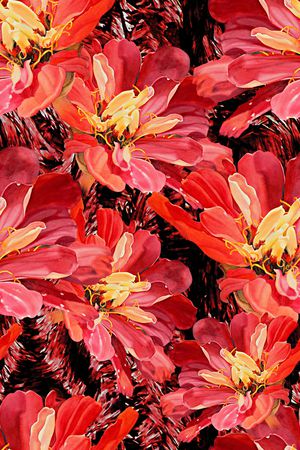 水彩花卉印花华亿平台图片