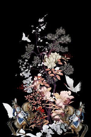 复古印花华亿平台图片