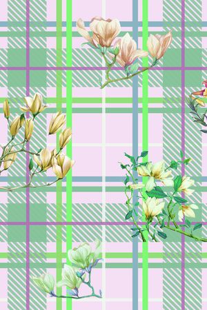 手绘花卉印花华亿平台图片