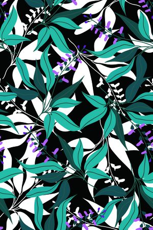 黑底花卉印花华亿平台图片