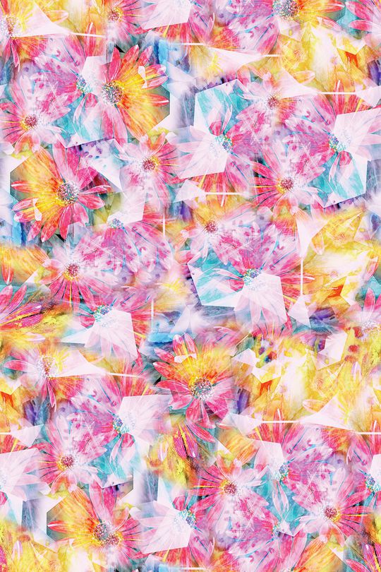 抽象花卉印花华亿平台图片