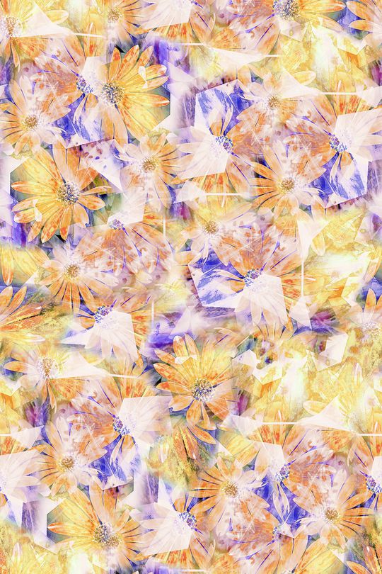 抽象花卉印花华亿平台图片