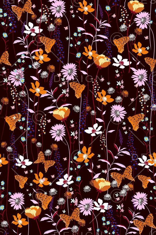 蝴蝶印花华亿平台图片