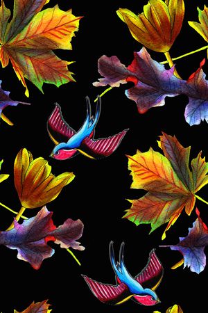 花鸟印花华亿平台图片