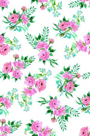 清爽底花卉印花华亿平台图片