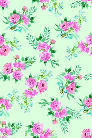 清爽底花卉印花华亿平台图片