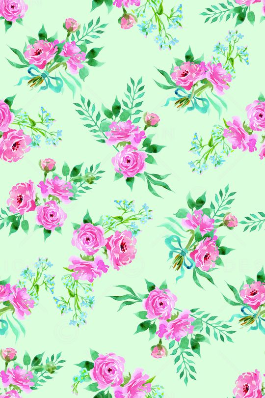 清爽底花卉印花华亿平台图片