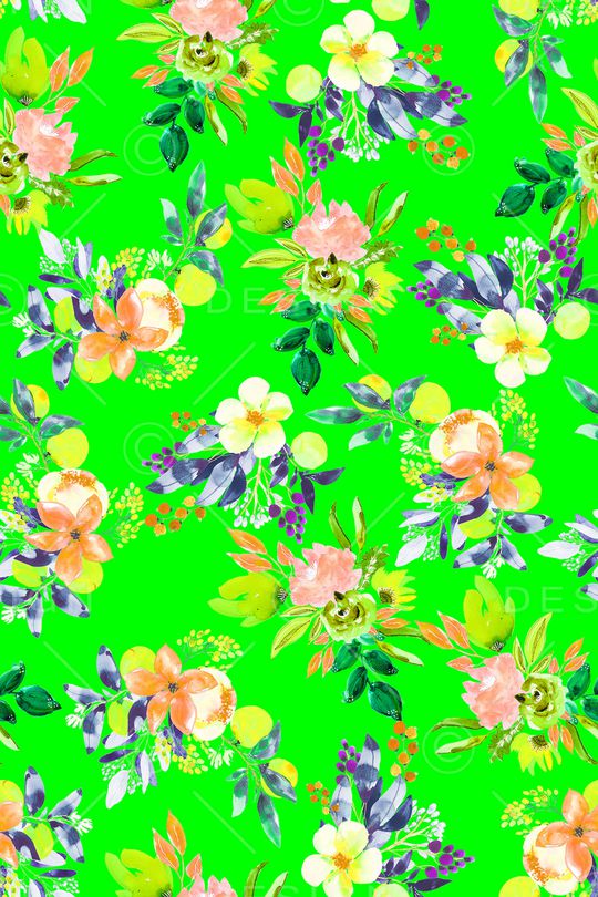 水彩花卉印花华亿平台图片