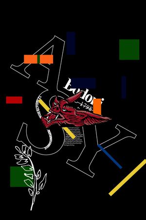 英文几何印花华亿平台图片