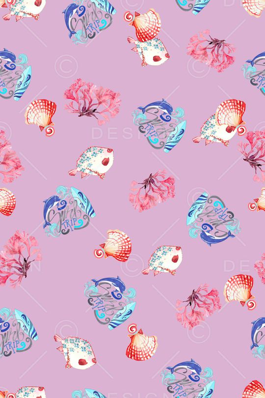 热带鱼印花华亿平台图片