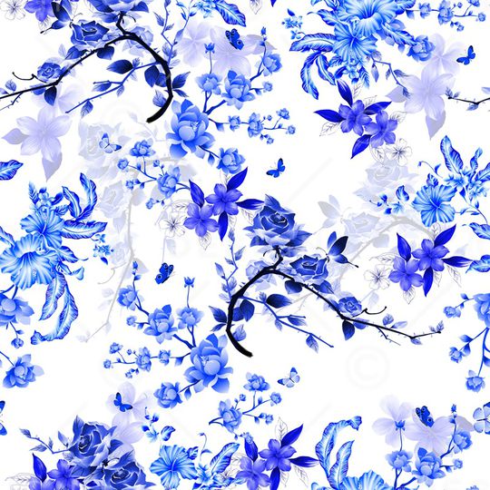 民族花卉印花华亿平台图片