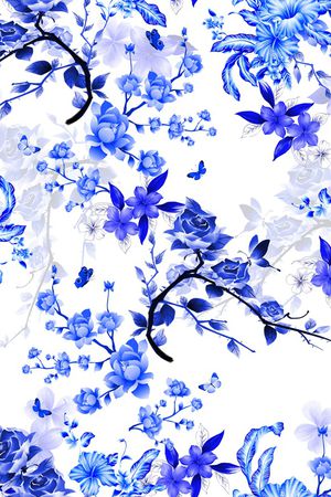 民族花卉印花华亿平台图片