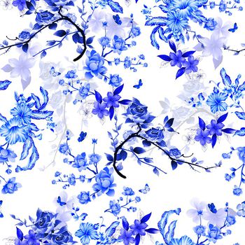 民族花卉印花华亿平台图片