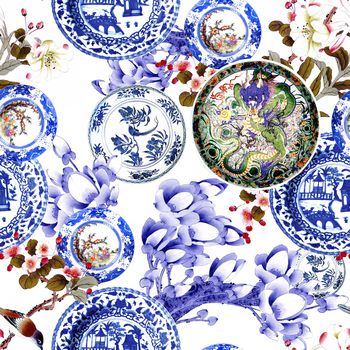 民族花卉印花华亿平台图片