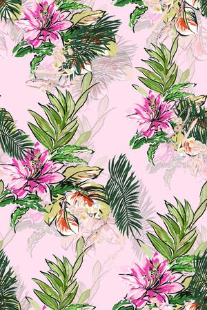 水彩花卉印花华亿平台图片