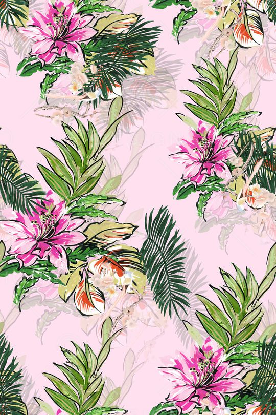 水彩花卉印花华亿平台图片