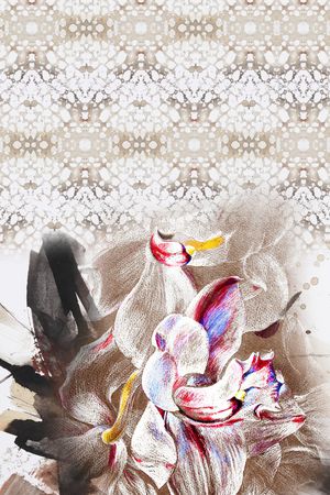 抽象花卉印花华亿平台图片