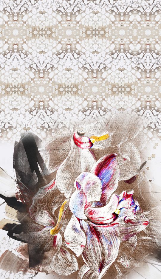 抽象花卉印花华亿平台图片