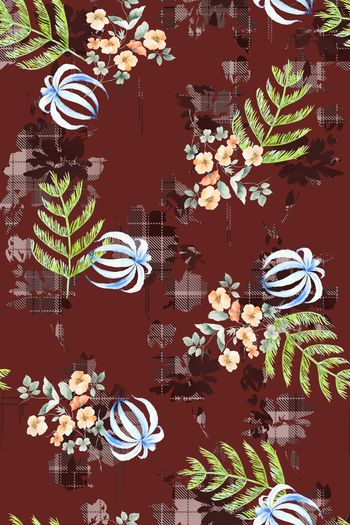 1117925-1809145a 彩底花卉