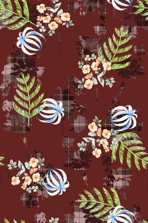 水彩花卉印花华亿平台图片