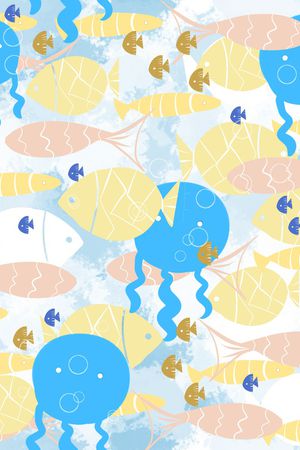 热带鱼印花华亿平台图片