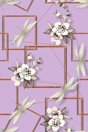 水彩花卉印花华亿平台图片