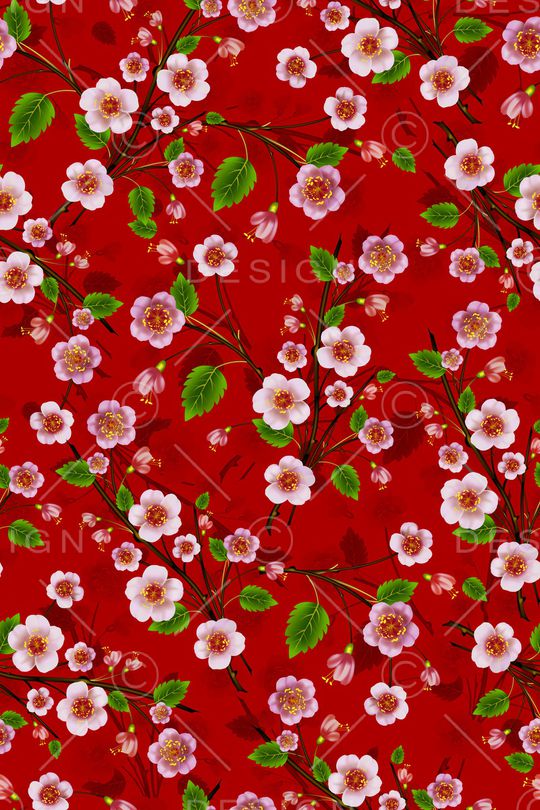 手绘花卉印花华亿平台图片