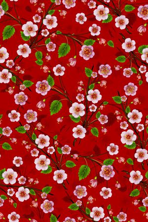 手绘花卉印花华亿平台图片