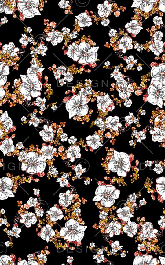 花卉印花华亿平台图片