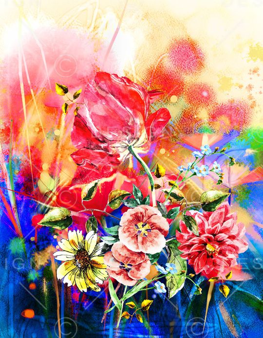 花卉印花华亿平台图片