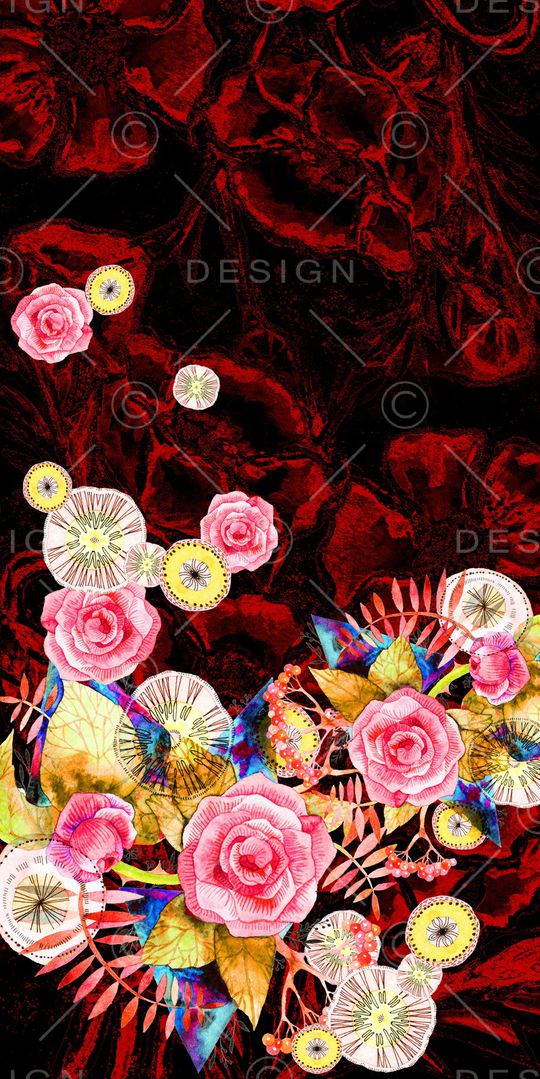 花卉印花华亿平台图片