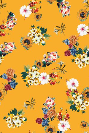 水彩花卉印花华亿平台图片