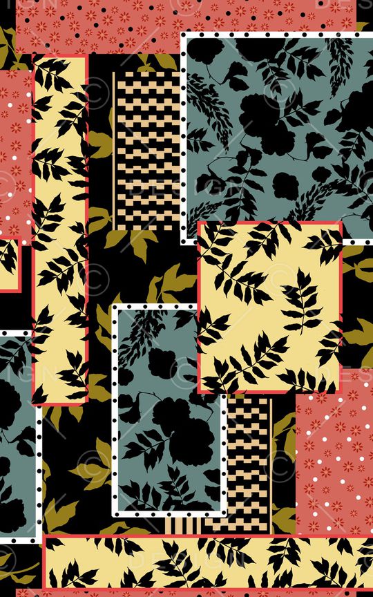 混合拼接印花华亿平台图片