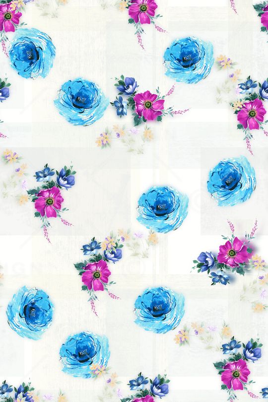 手绘花卉印花华亿平台图片